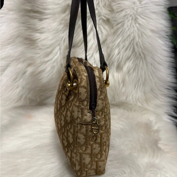 Authentic Dior Tan and Brown Monogram Shoulder Bag - Picture 13 of 16